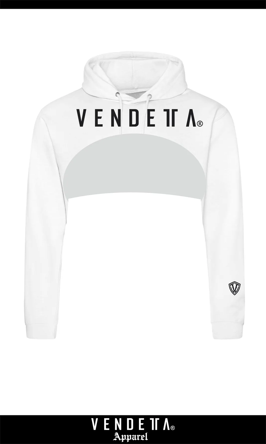 Mikina CROP s Kapucňou Dámska / Hoodie Oversize CROP 1 / Biela / v1757 – Obrázok 1