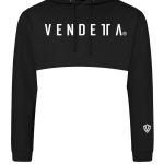 Mikina CROP s Kapucňou Dámska / Hoodie Oversize CROP 2 / Čierna-Biela / v1758