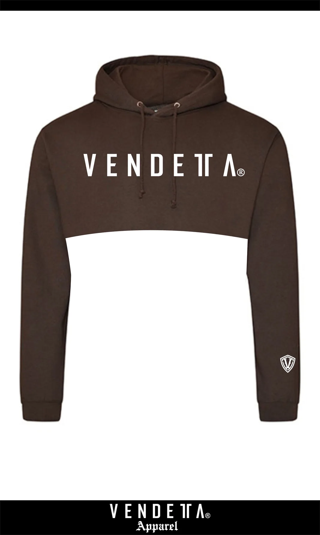 Mikina CROP s Kapucňou Dámska / Hoodie Oversize CROP 2 / Hnedá / v1758 – Obrázok 1