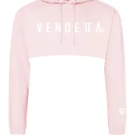 Mikina CROP s Kapucňou Dámska / Hoodie Oversize CROP 2 / Ružová / v1758