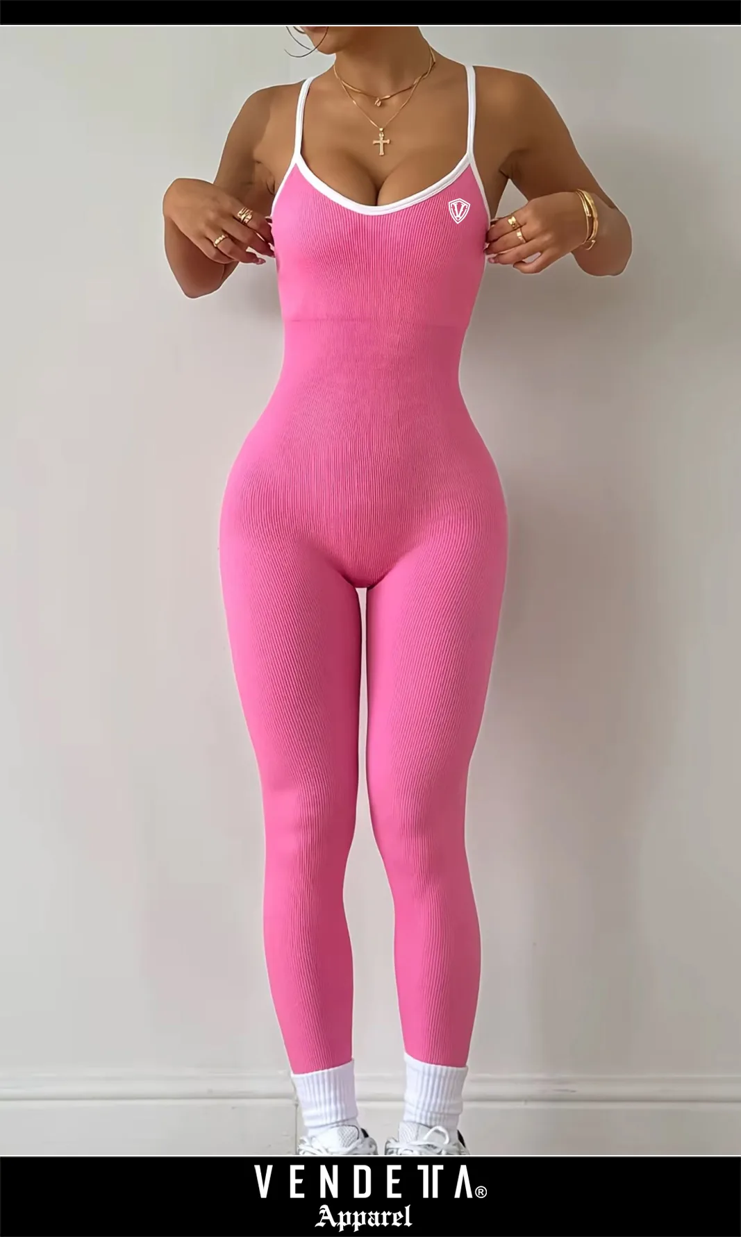 Overal Leginy - Dámsky / Overall leggings Push UP / Ružová / v1759 – Obrázok 3