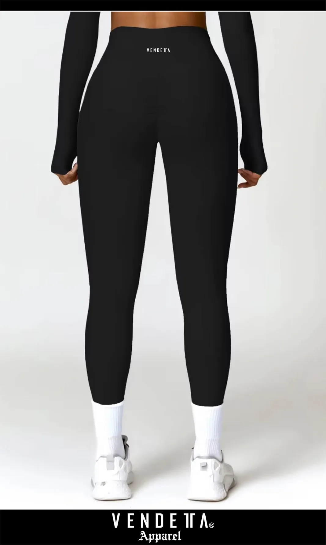 Leginy + Top - Súprava Dámska / leggings push up - Top SET / Čierna / v1752 – Obrázok 2
