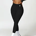 Leginy + Crop - Súprava Dámska / leggings push up - Crop SET / Čierna / v1753
