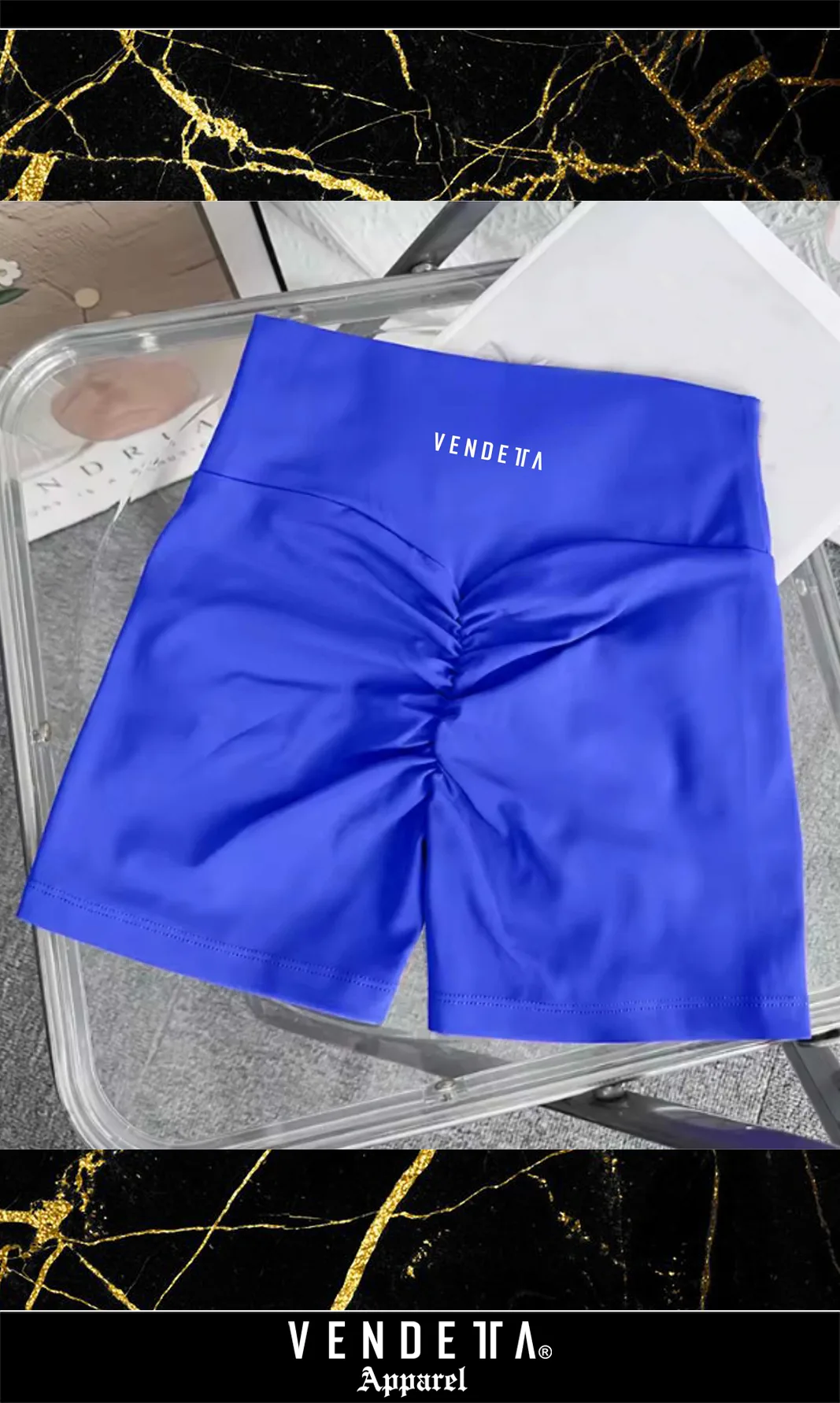 Kraťasy Bezšvové Dámske / Mini Shorts Push UP-3 / Modrá / v1765 – Obrázok 1