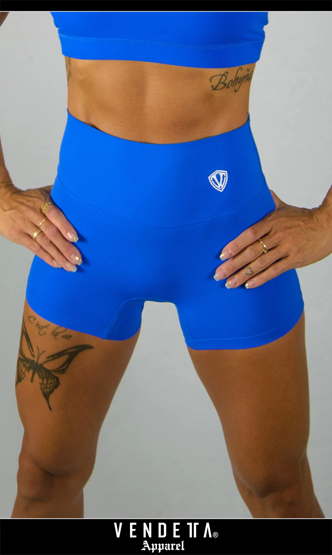 Kraťasy Bezšvové Dámske / Mini Shorts Push UP-3 / Modrá / v1765 – Obrázok 3