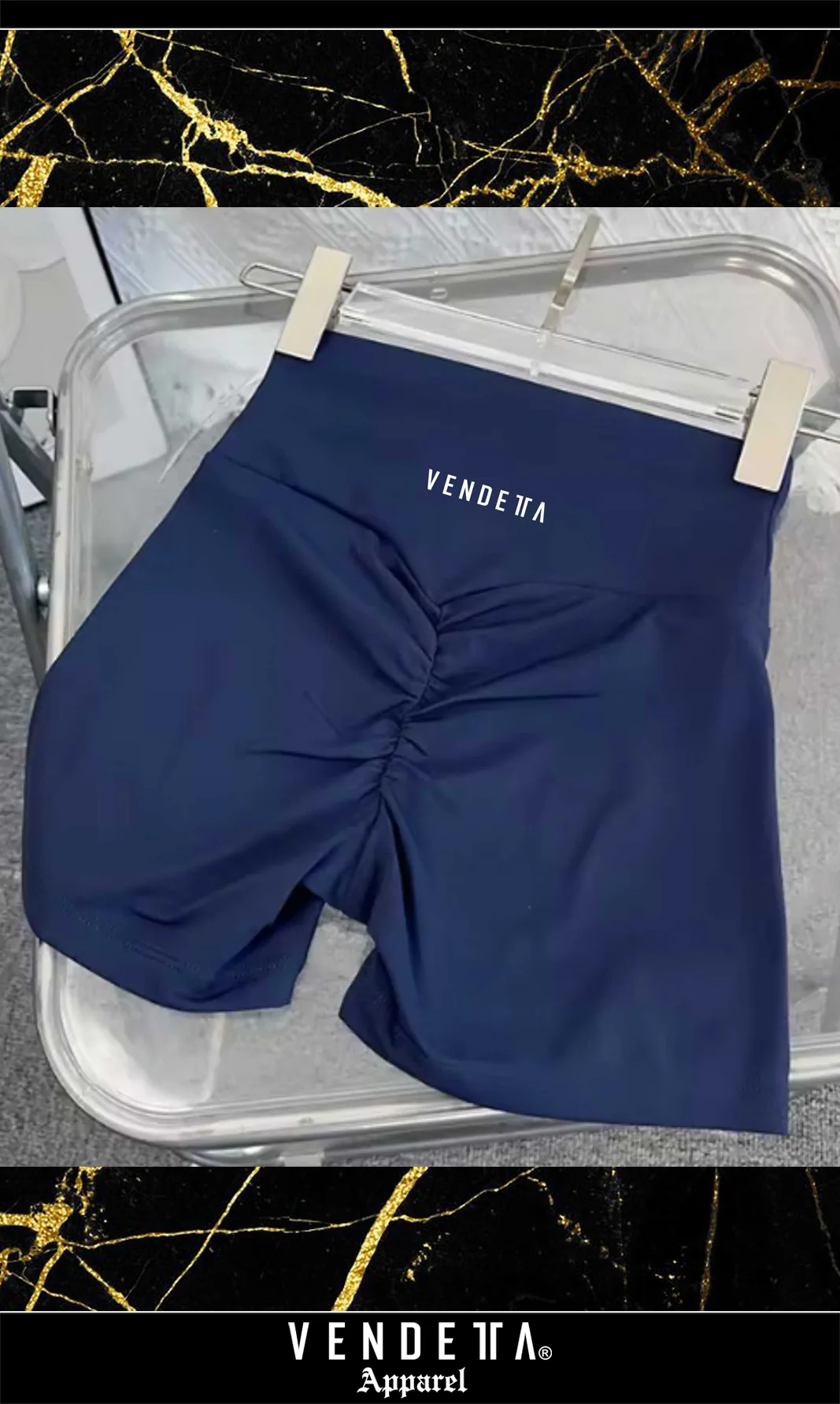 Kraťasy Bezšvové Dámske / Mini Shorts Push UP-3 / Modrá - Navy / v1765 – Obrázok 1