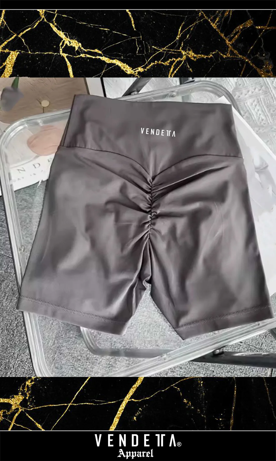 Kraťasy Bezšvové Dámske / Mini Shorts Push UP-3 / Šedá / v1765 – Obrázok 1