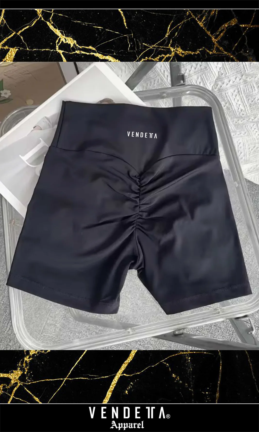 Kraťasy Bezšvové Dámske / Mini Shorts Push UP-3 / Čierna / v1765 – Obrázok 1