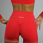 Kraťasy Bezšvové Dámske / Mini Shorts Push UP-3 / Červená / v1765