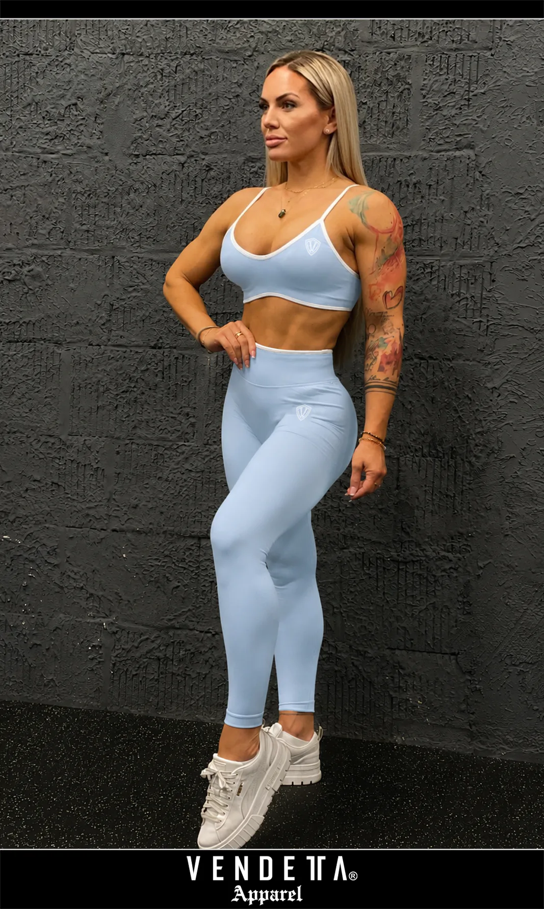 Legíny Bezšvové + Top - Súprava Dámska / Seamless Leggings + TOP SET / Vendetta / Modrá / v1729 – Obrázok 1