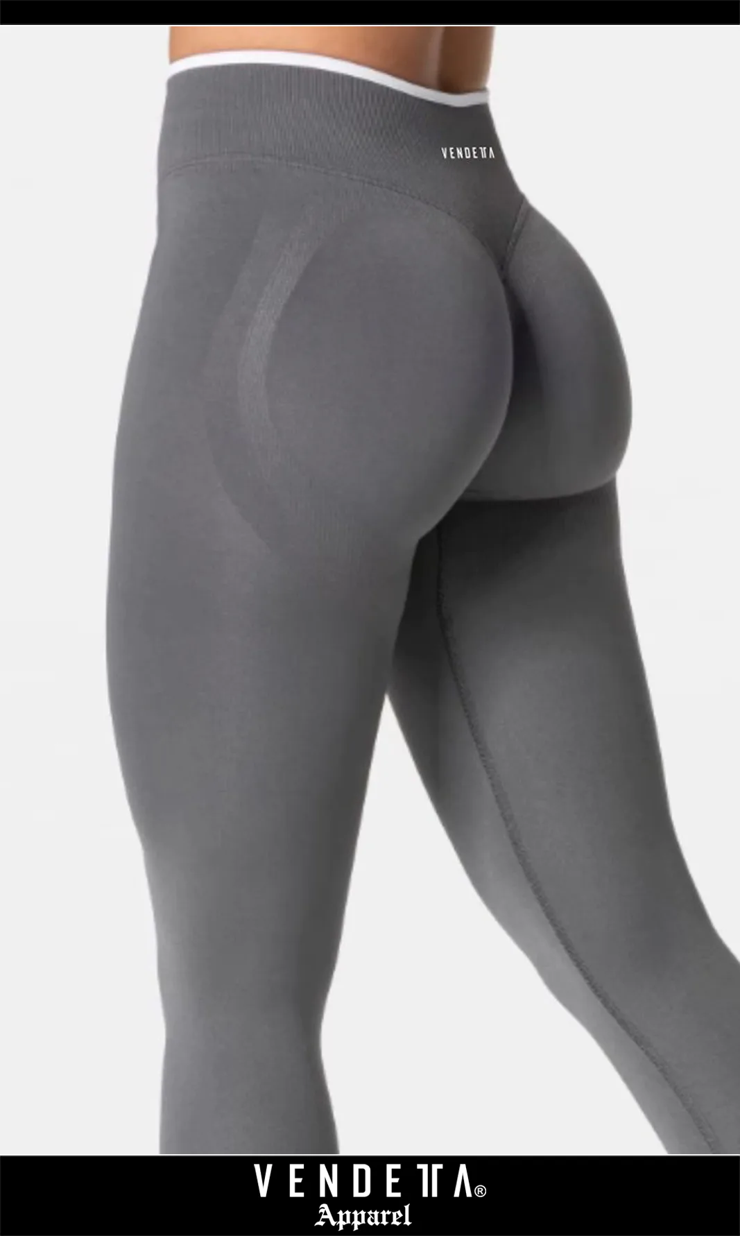 Legíny Bezšvové + Top - Súprava Dámska / Vysoký Pás / Seamless Leggings + TOP / SET / Šedá / v1729 – Obrázok 3